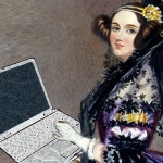 Ada Lovelace with a laptop